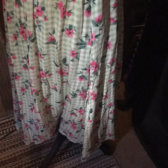 NWT TORRID Retro Chic Midi Green Plaid & Floral Dress - Picture 9 of 11